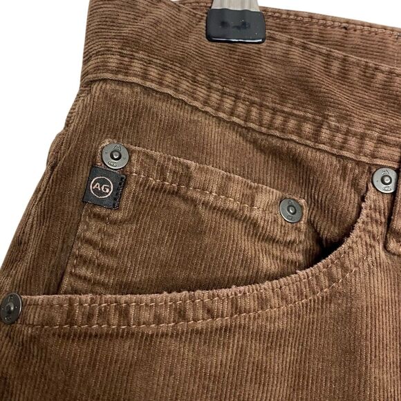 AG Adriano Goldschmied Graduate Pants Mens 32x34 Brown Corduroy USA Preppy NEW - Picture 7 of 10